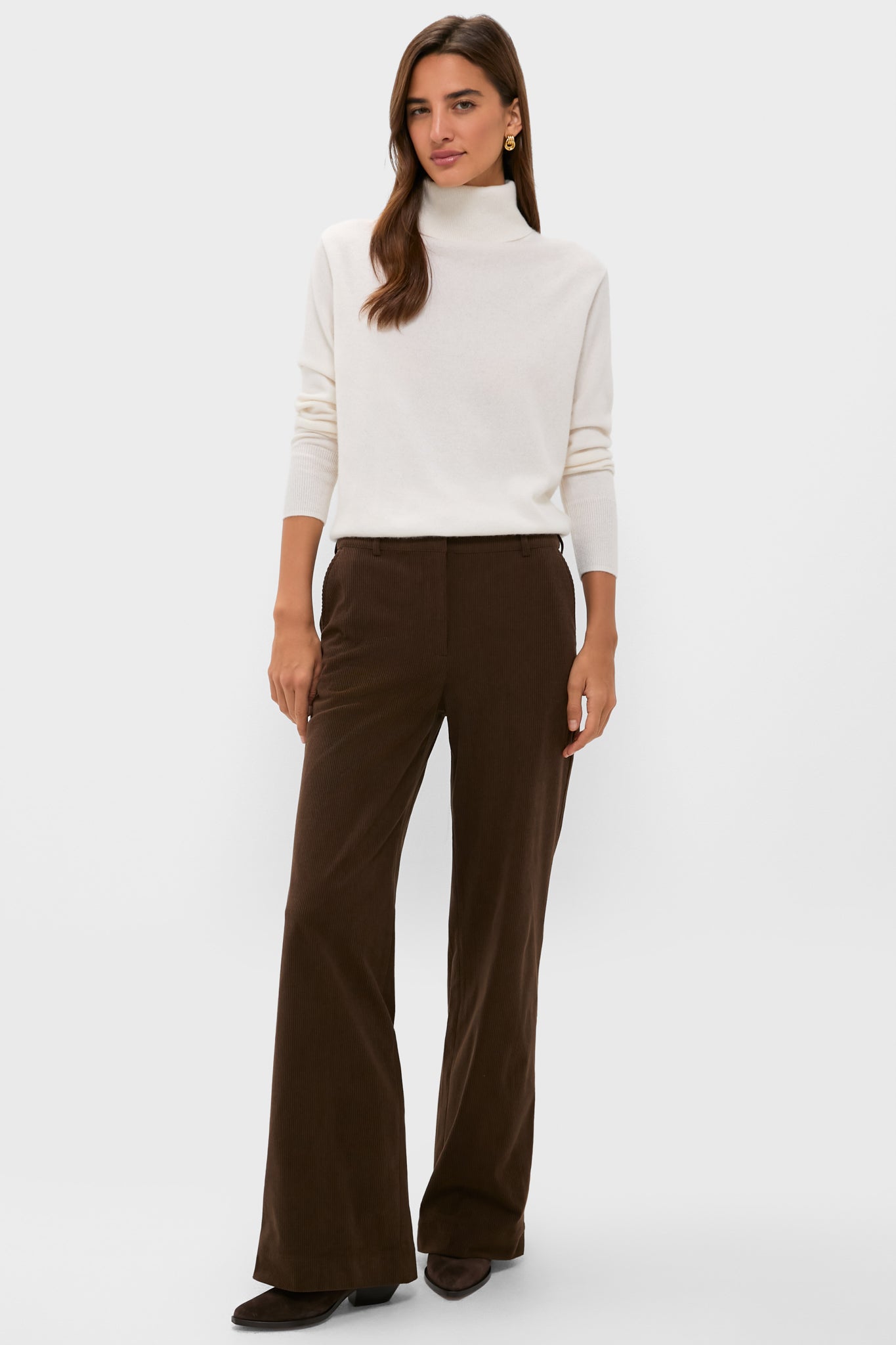 Ivory Cashmere Turtleneck Sweater