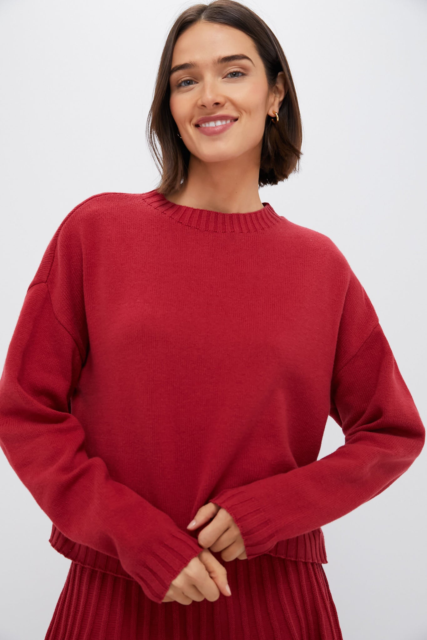 Red Knit Milly Crewneck Sweater