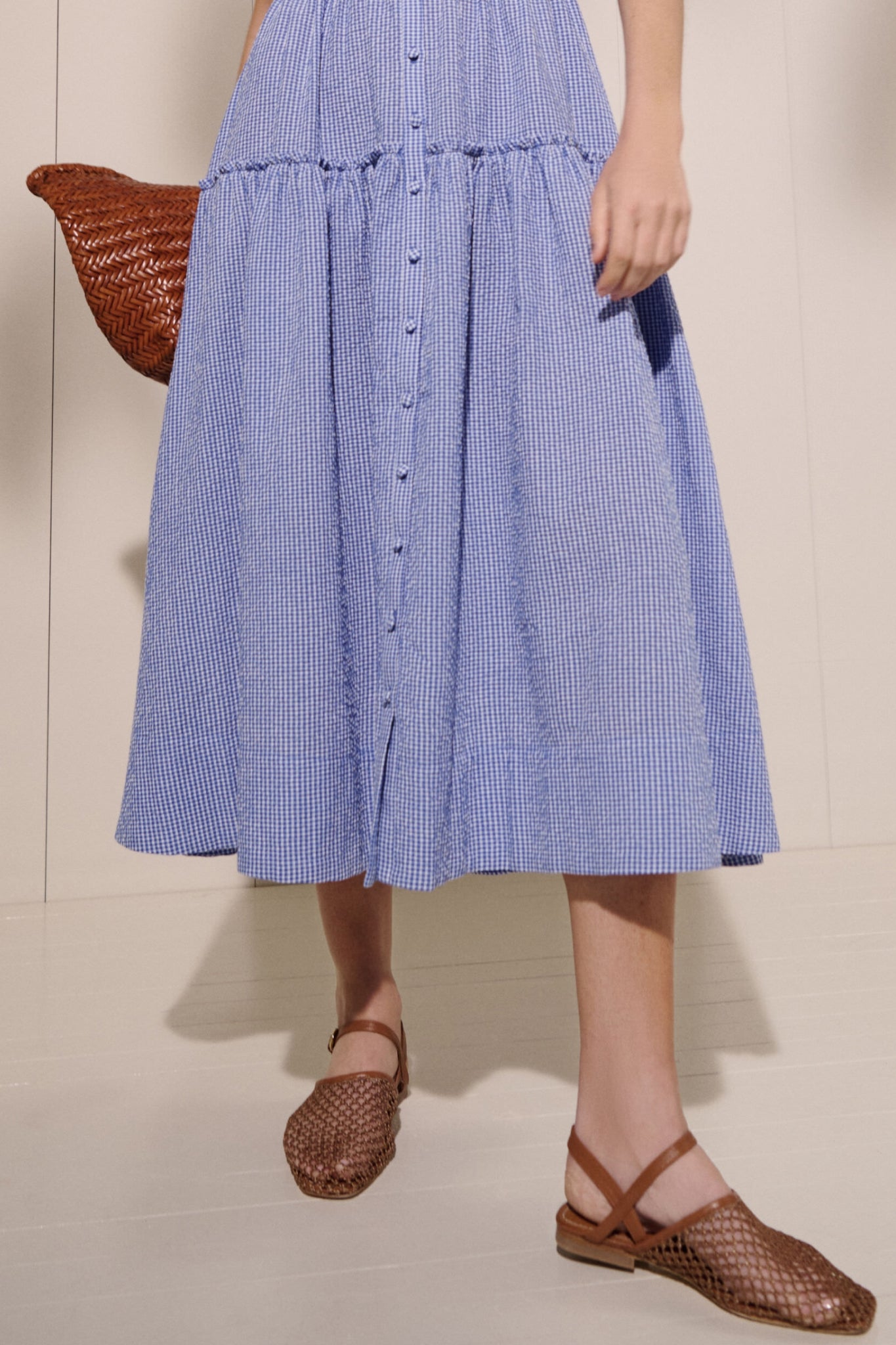 Tan Netting Rete Sandal