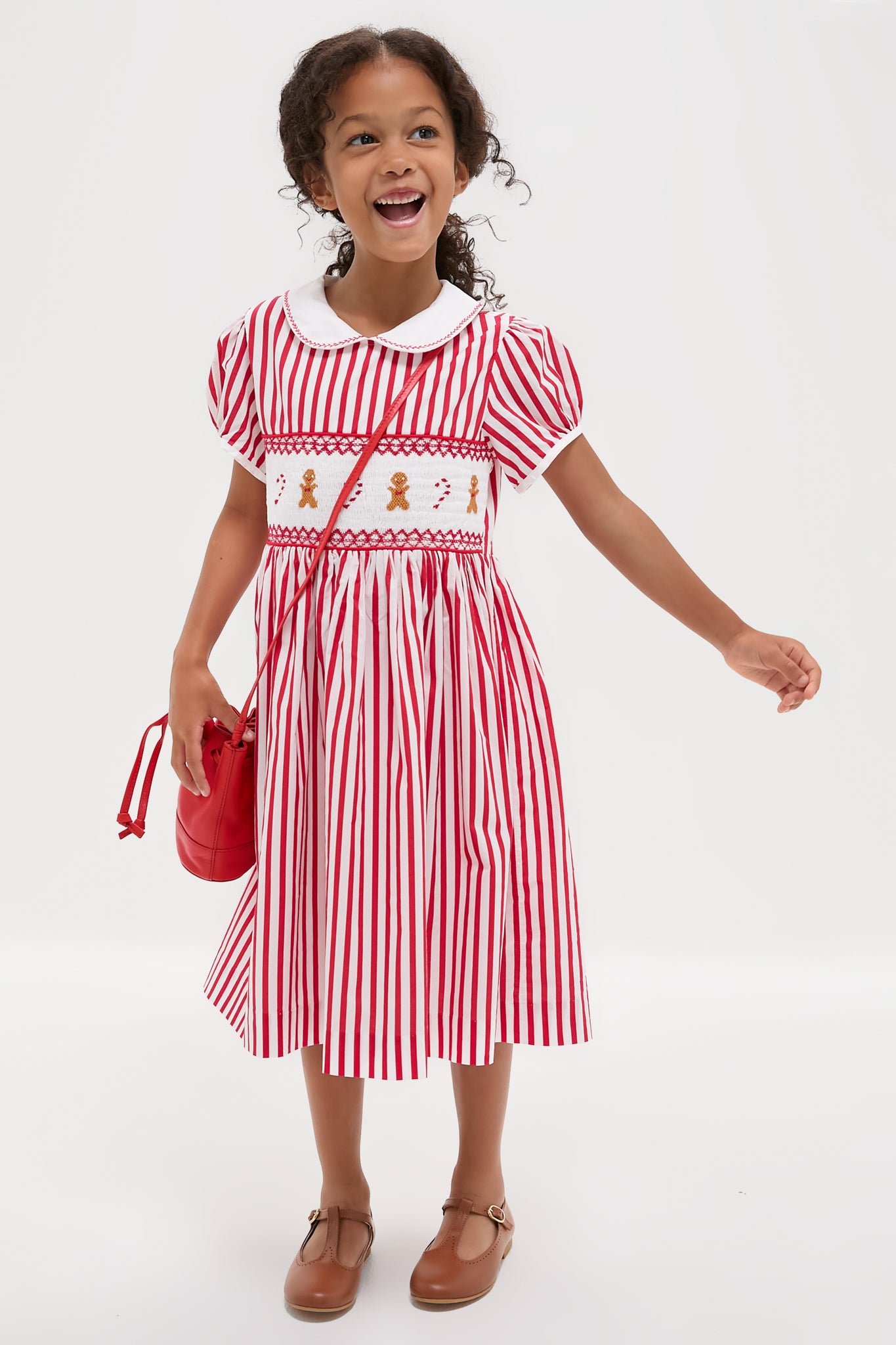 Candy Cane Stripe Smocked Dress