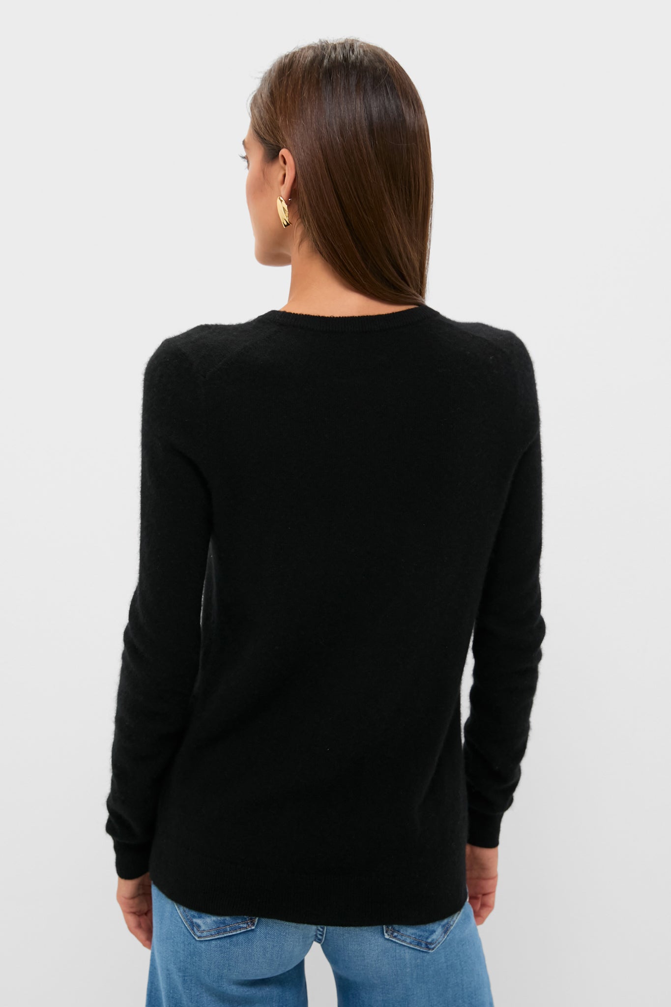 Black Cashmere Crewneck Sweater