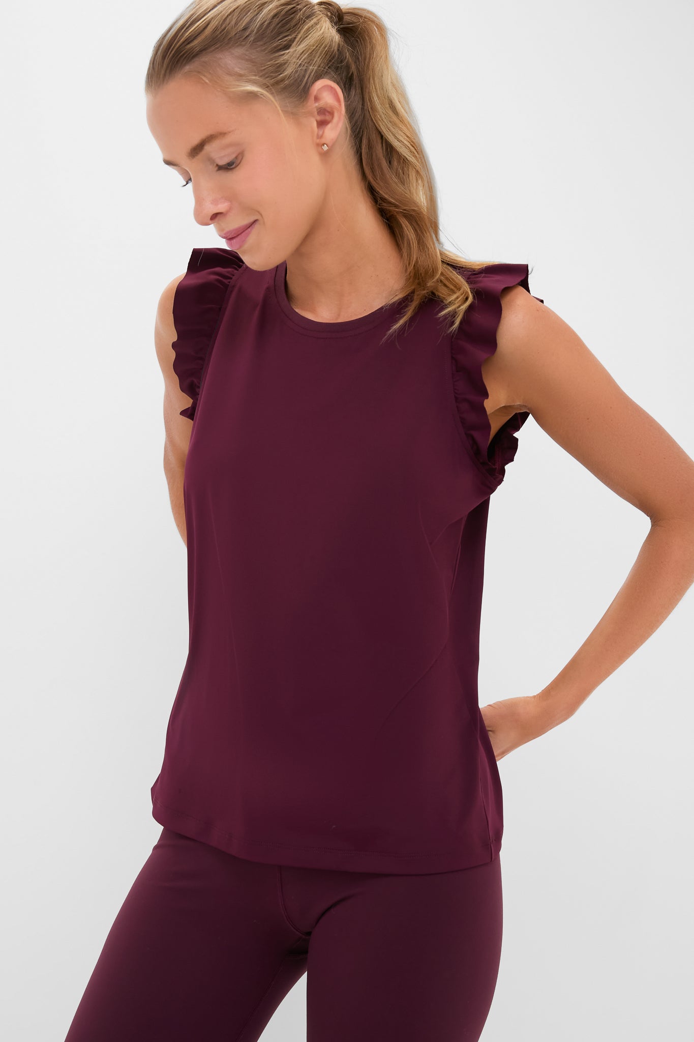 Winetasting Ruffle Performance Jersey  Lea Tank