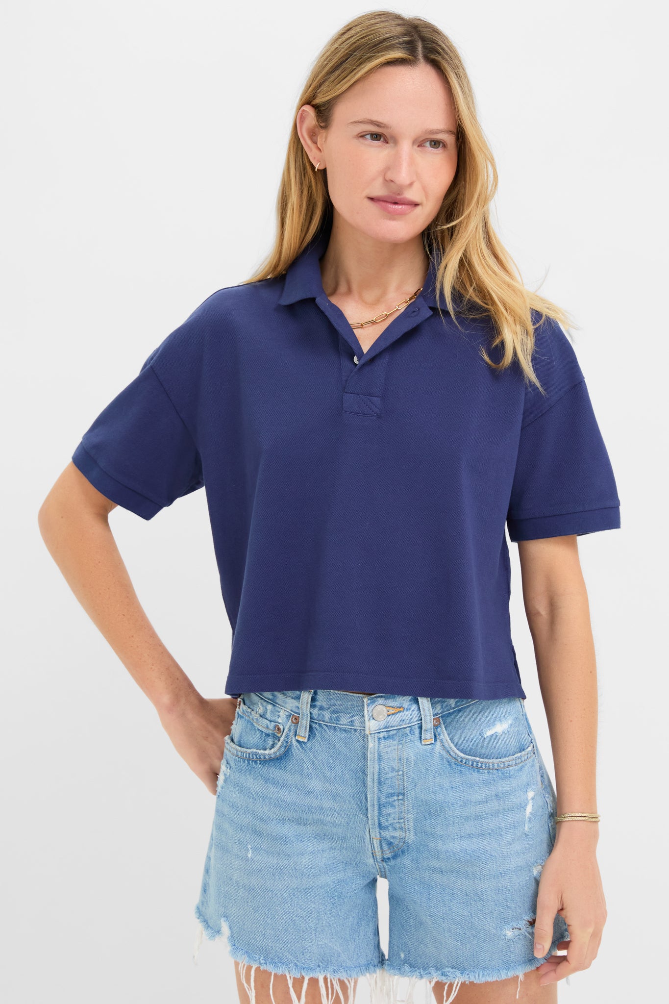 Navy Pique Holmes Boyfriend Polo