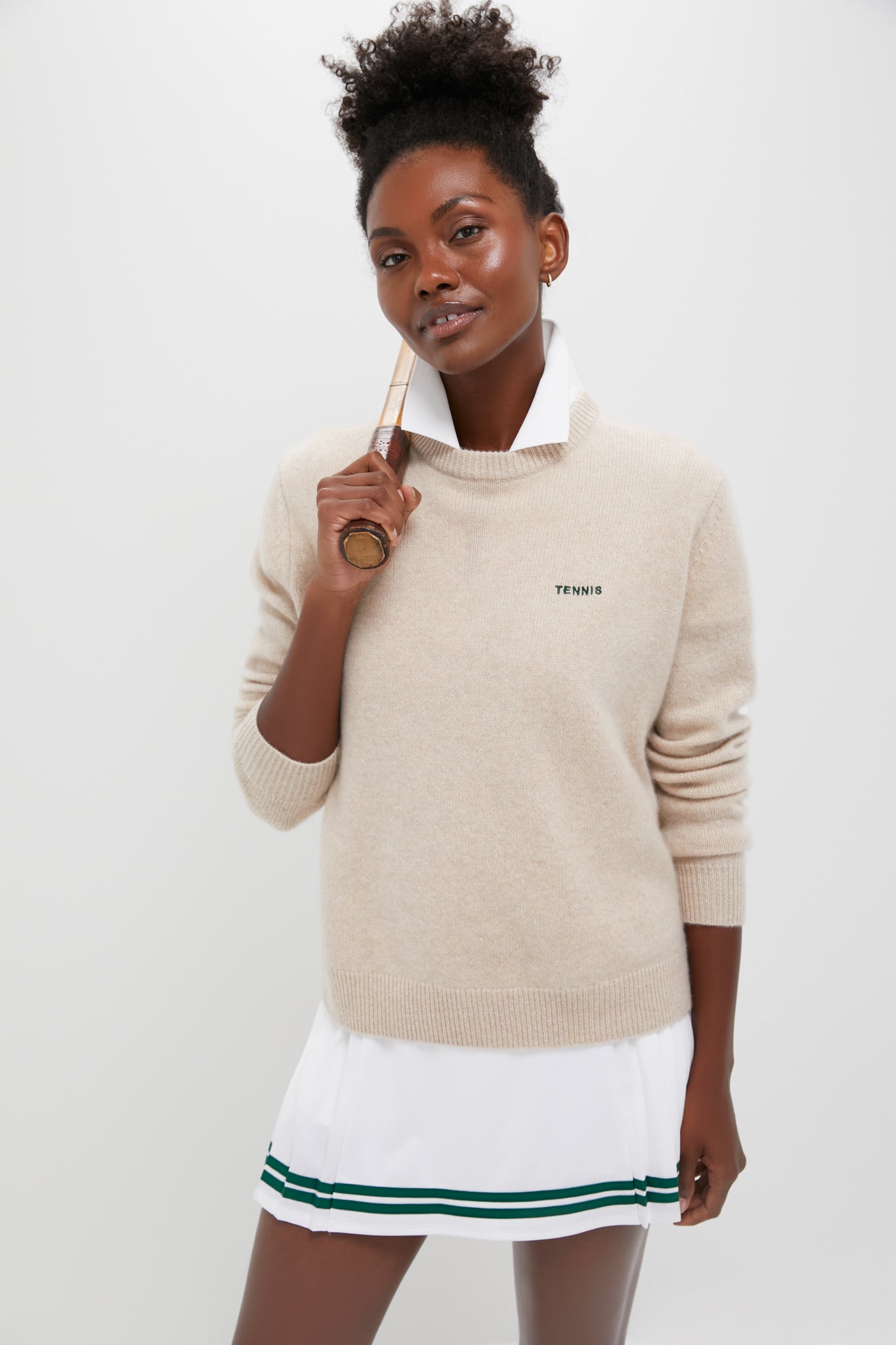 Sandstone Cashmere Bodie Boyfriend Crewneck