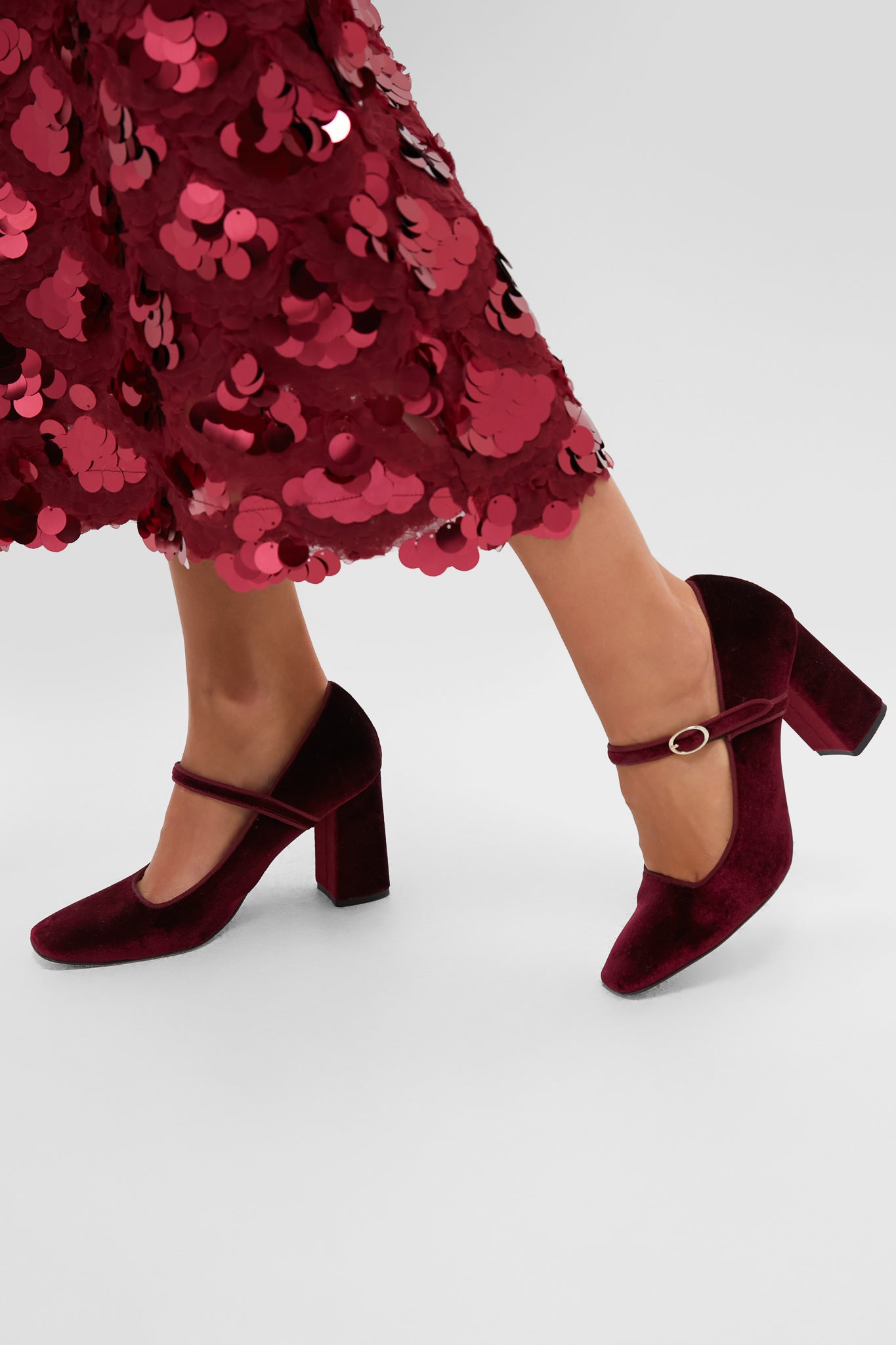 Oxblood Velvet Julia Heels