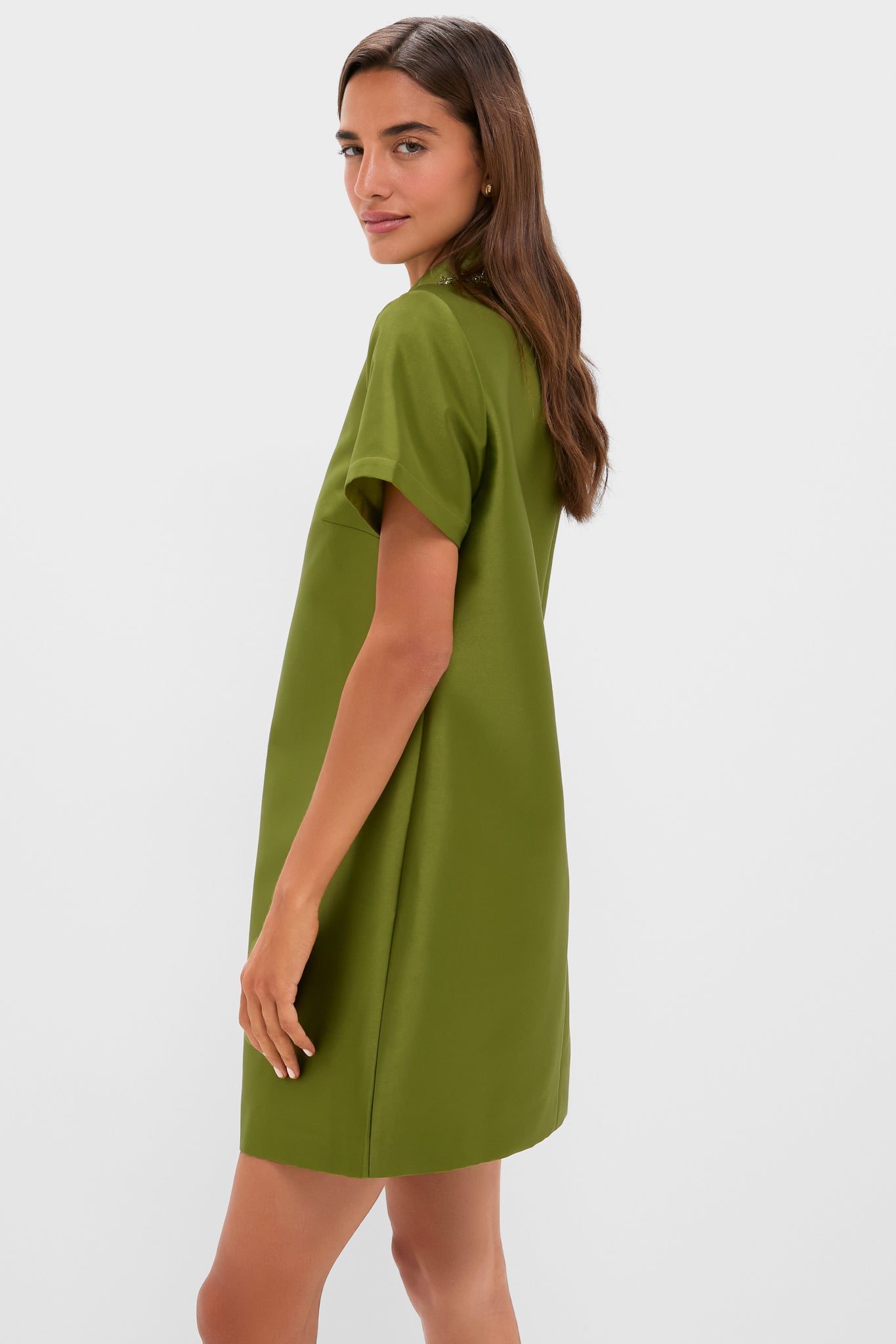 Green Embellished Aurelie Shift Dress