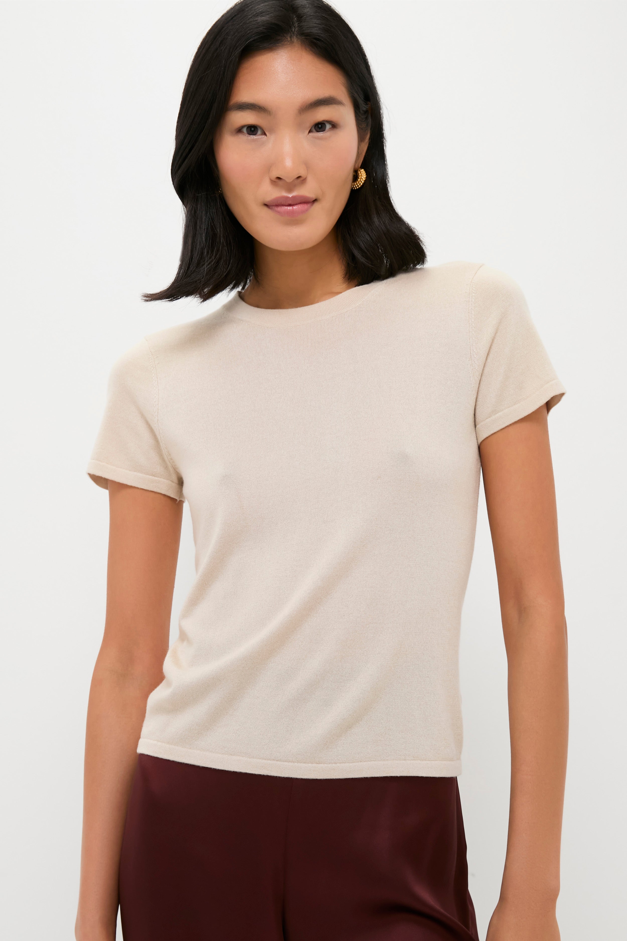 Sandstone Cashmere Silk Blend Katie Tee
