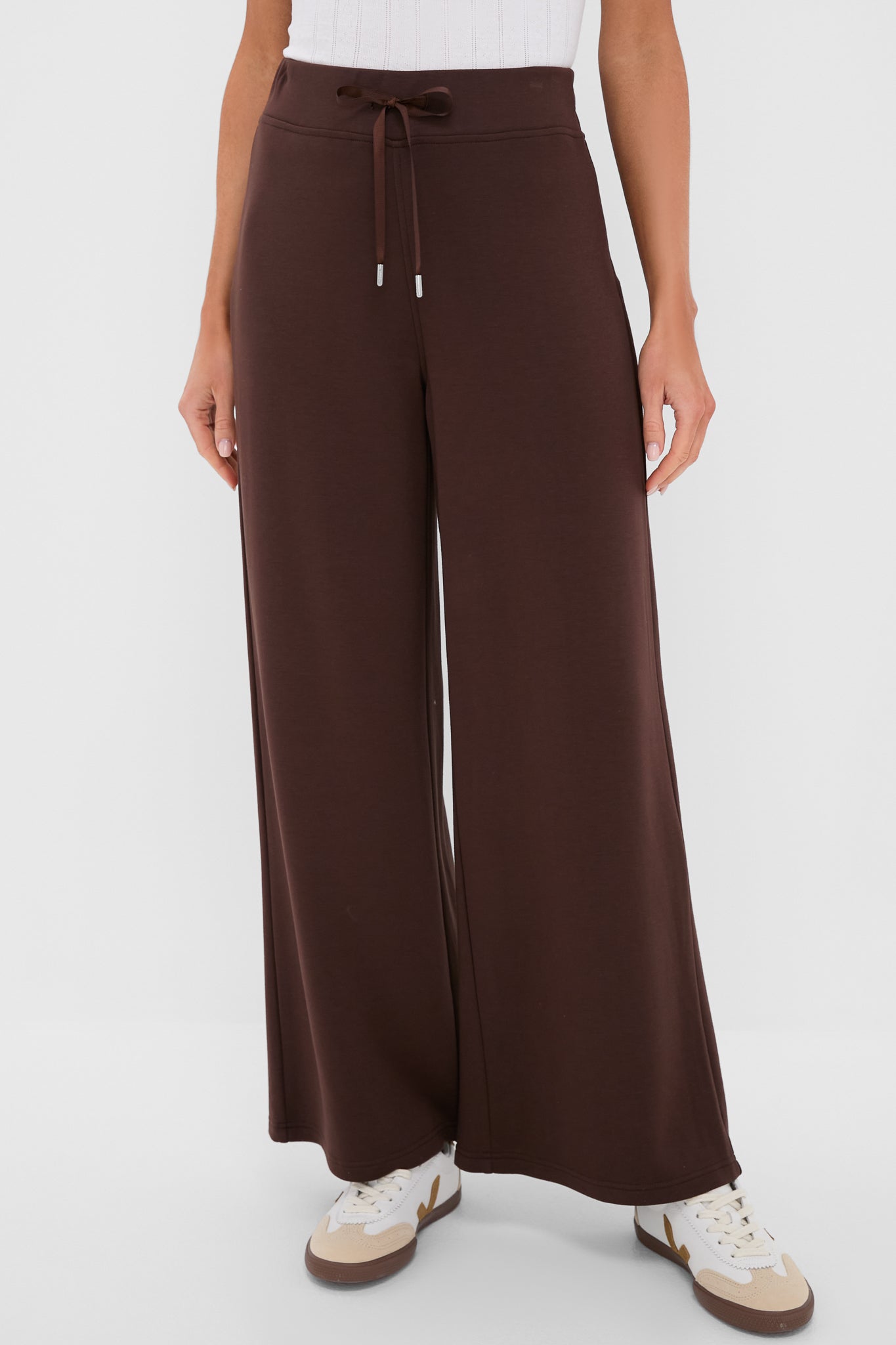 Chocolate Brown Wide Leg Comfort Stretch Finn Pants