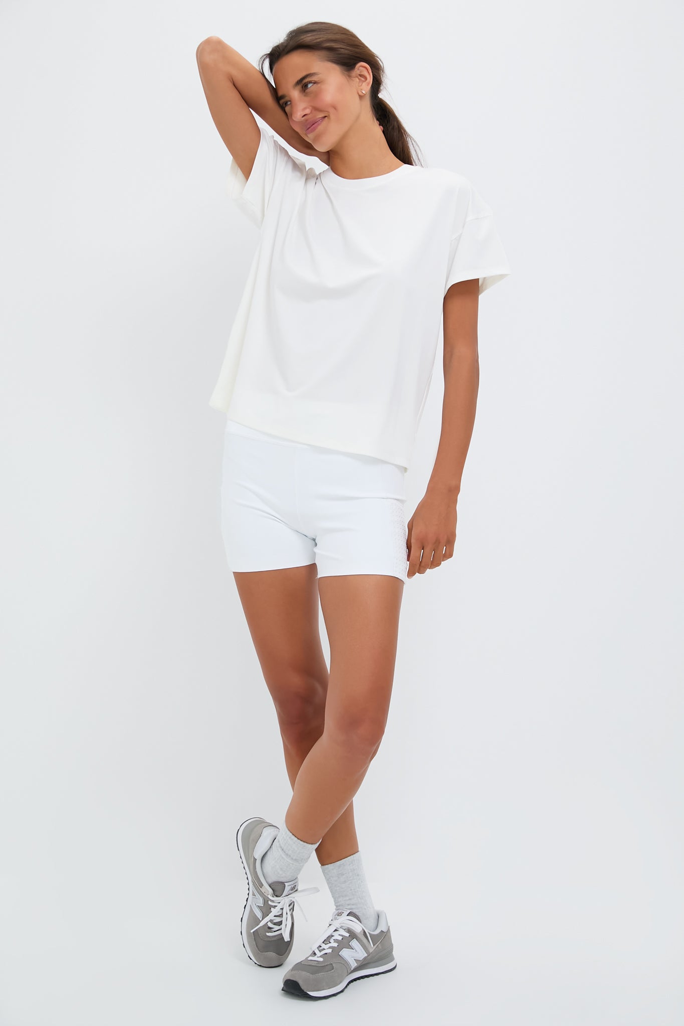 White Short Sleeve Performance Jersey Ryan Boyfriend Tee