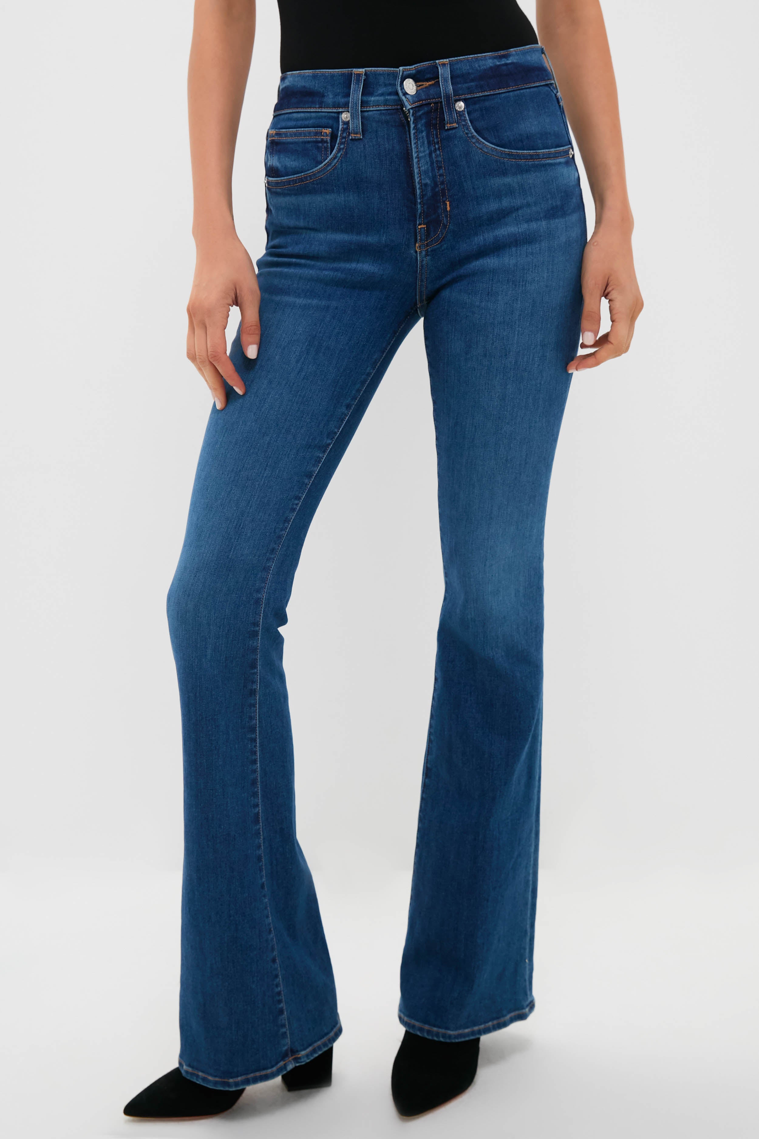 Bright Blue Beverly High Rise Skinny Flare