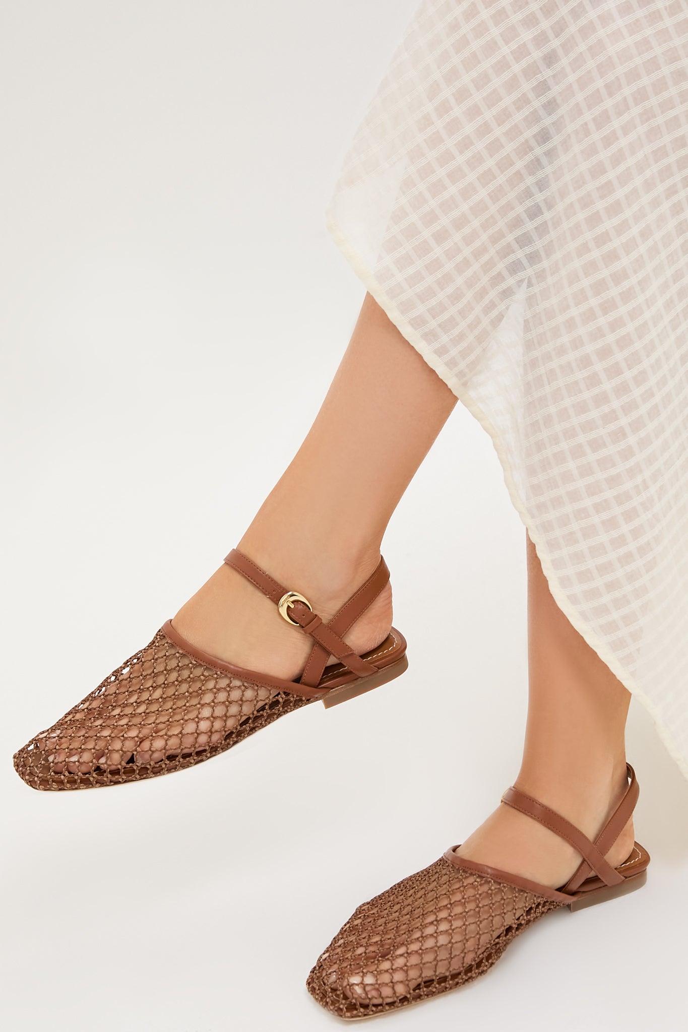 Tan Netting Rete Sandal