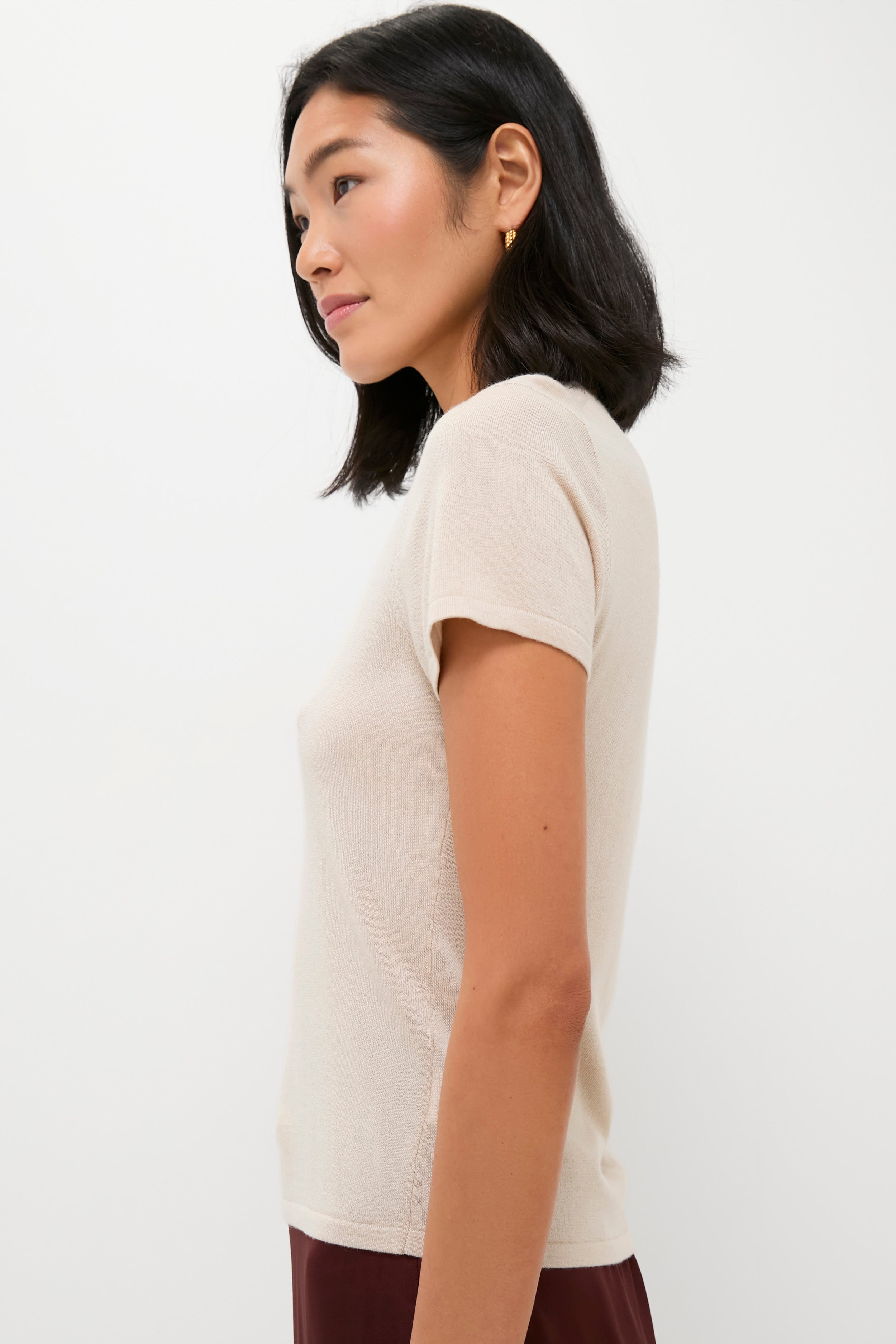 Sandstone Cashmere Silk Blend Katie Tee