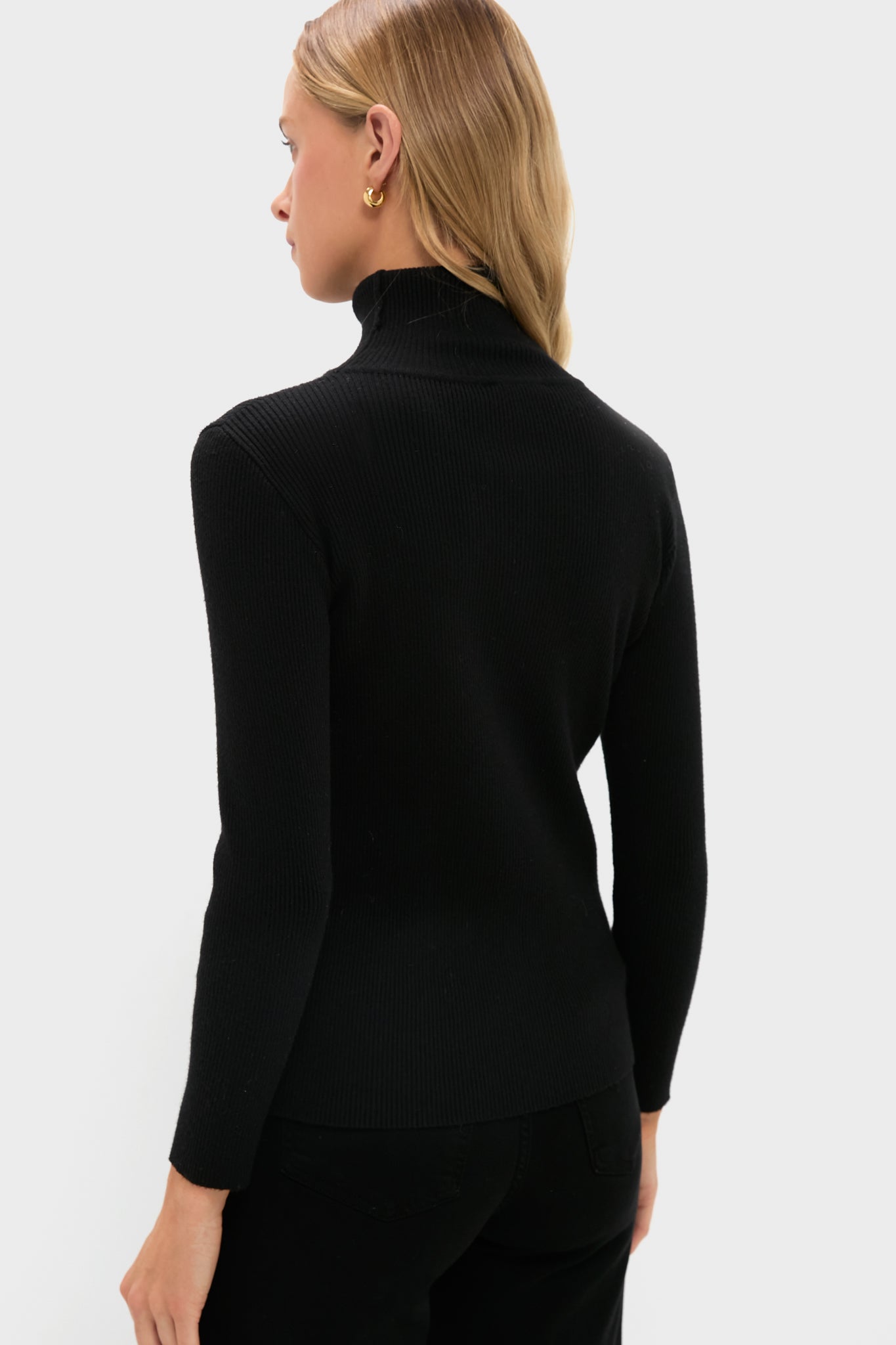 Black Arlo Ribbed Turtleneck