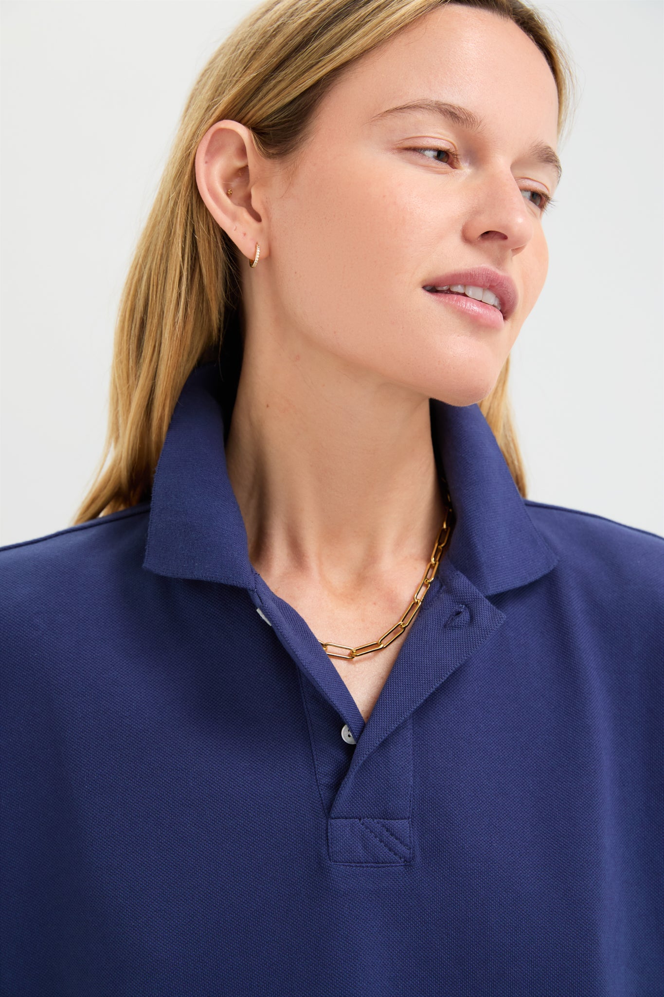 Navy Pique Holmes Boyfriend Polo