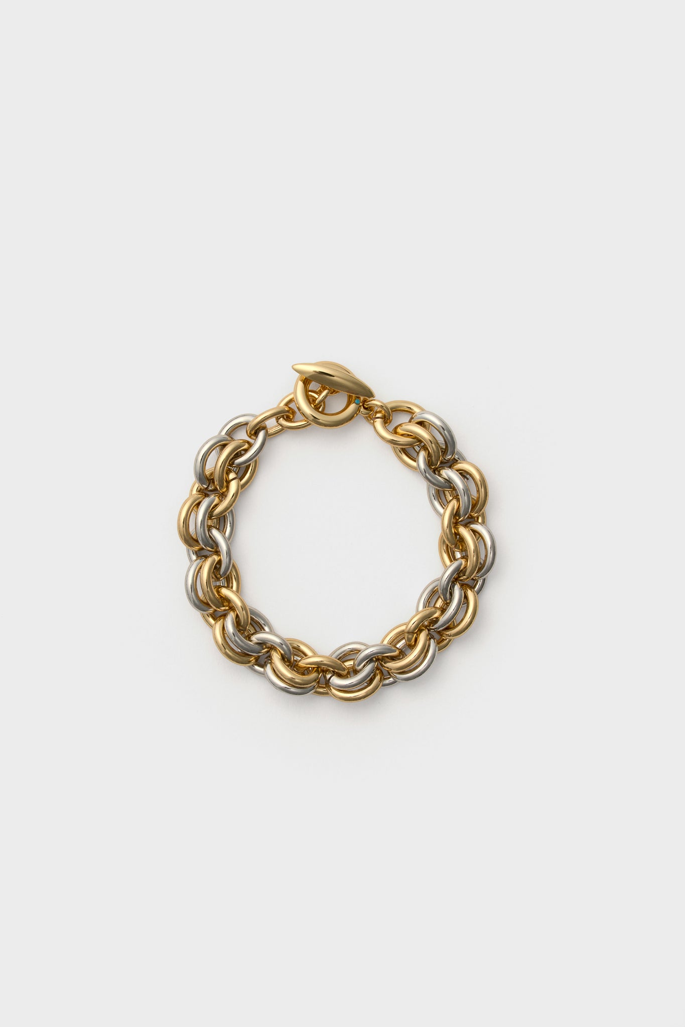 Shiny Gold and Dark Silver Lush Link Bracelet