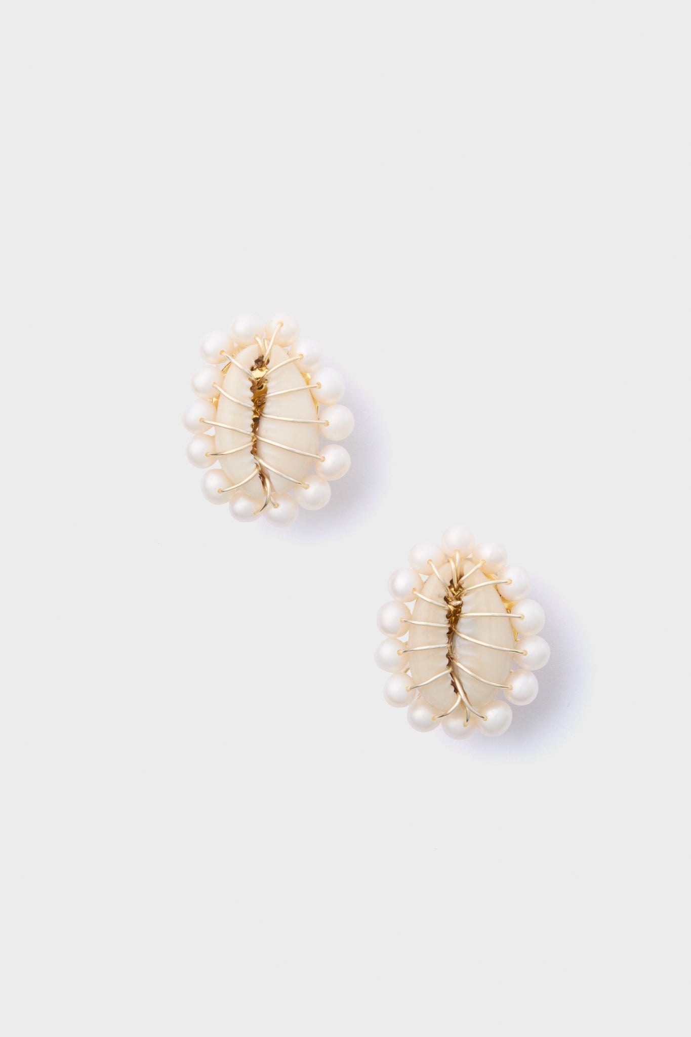 White Ava Clip-On Earrings