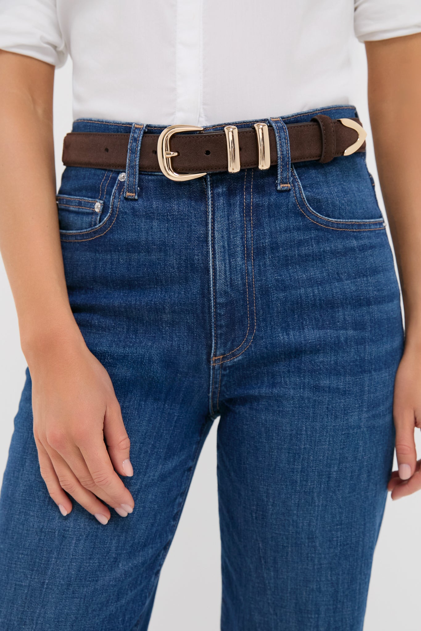 Chocolate Suede Western Belt