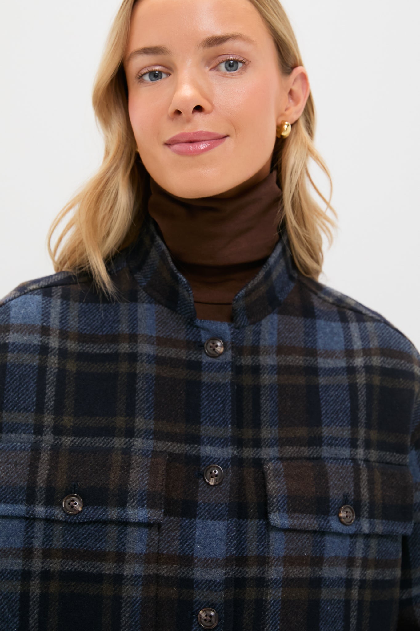 Navy and Plaid Reversible Bonnie Jacket