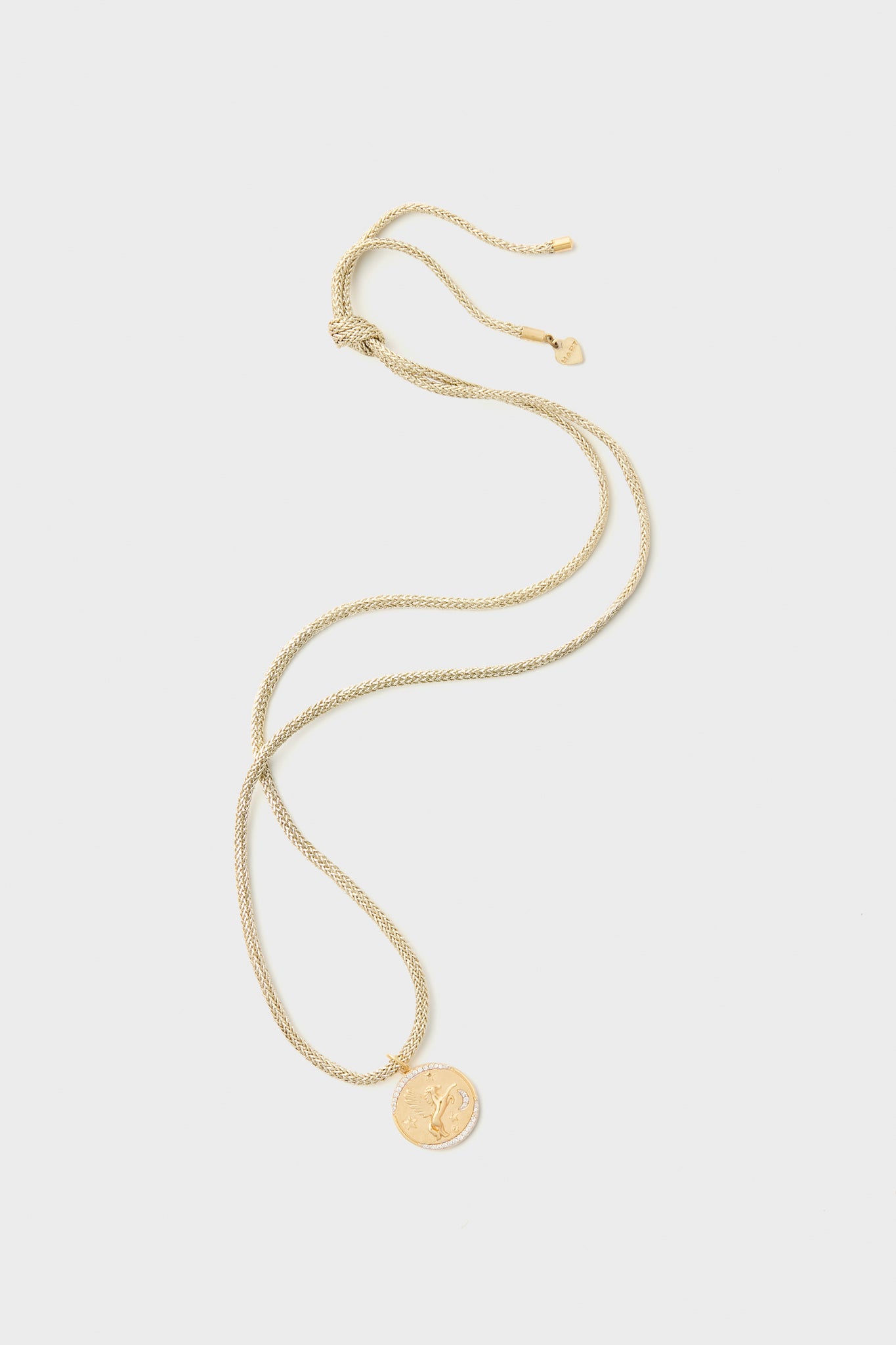 Gold Lurex Cord Necklace with Cosmic Cowgirl Charm
