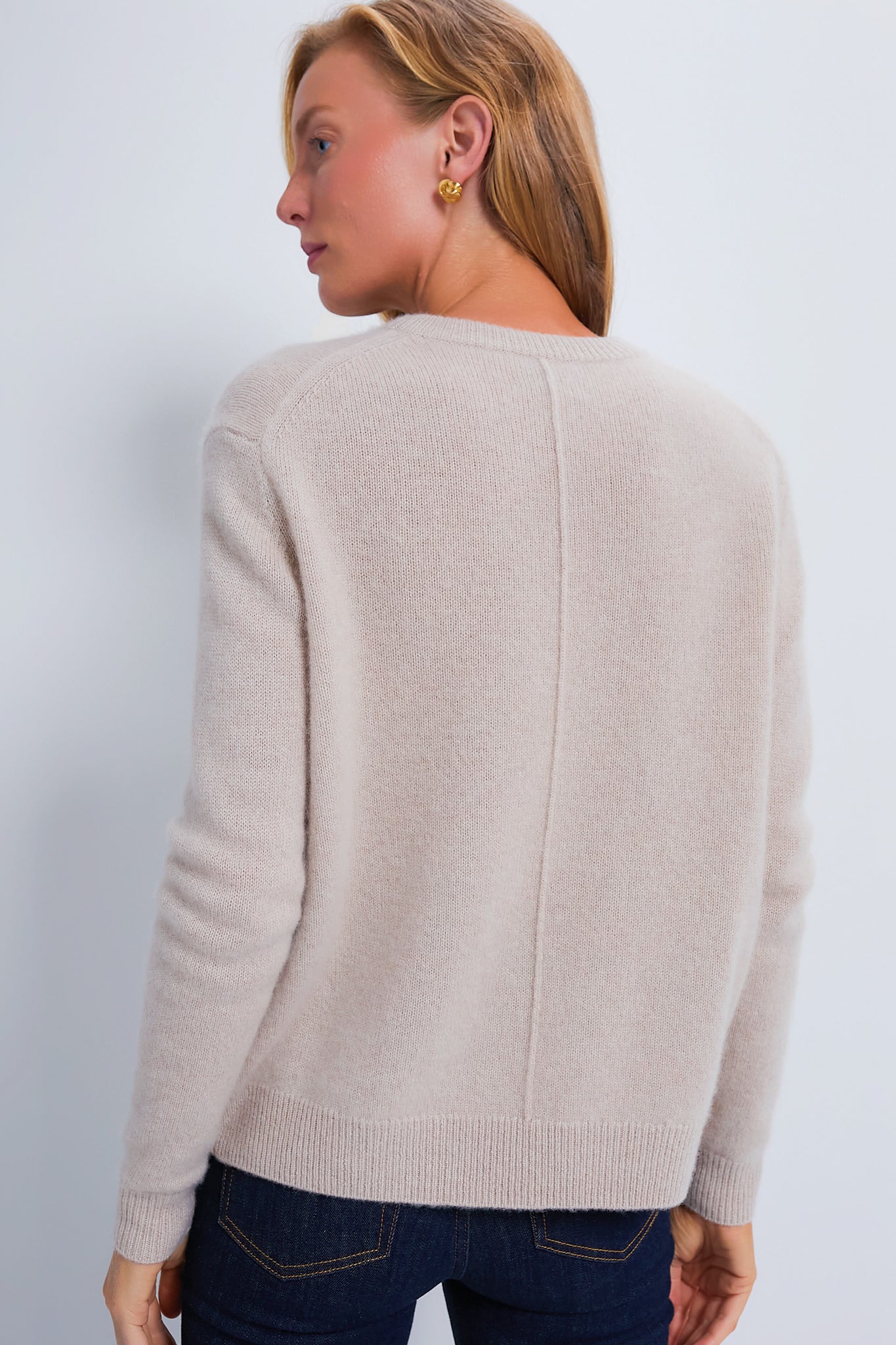 Sandstone Cashmere Bodie Boyfriend Crewneck