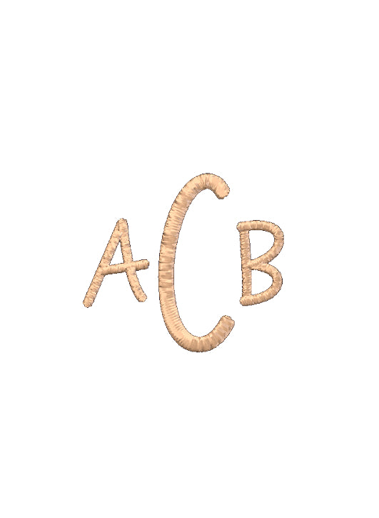 Small A (first initial), large C (last initial), small b (middle initial) in monogram format. 