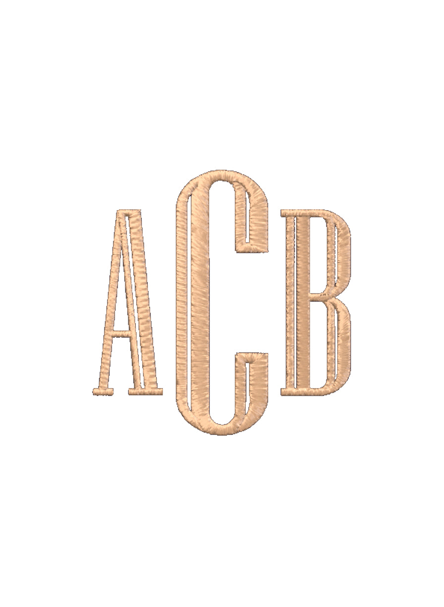 Small A (first initial), large C (last initial), small b (middle initial) in monogram format. 