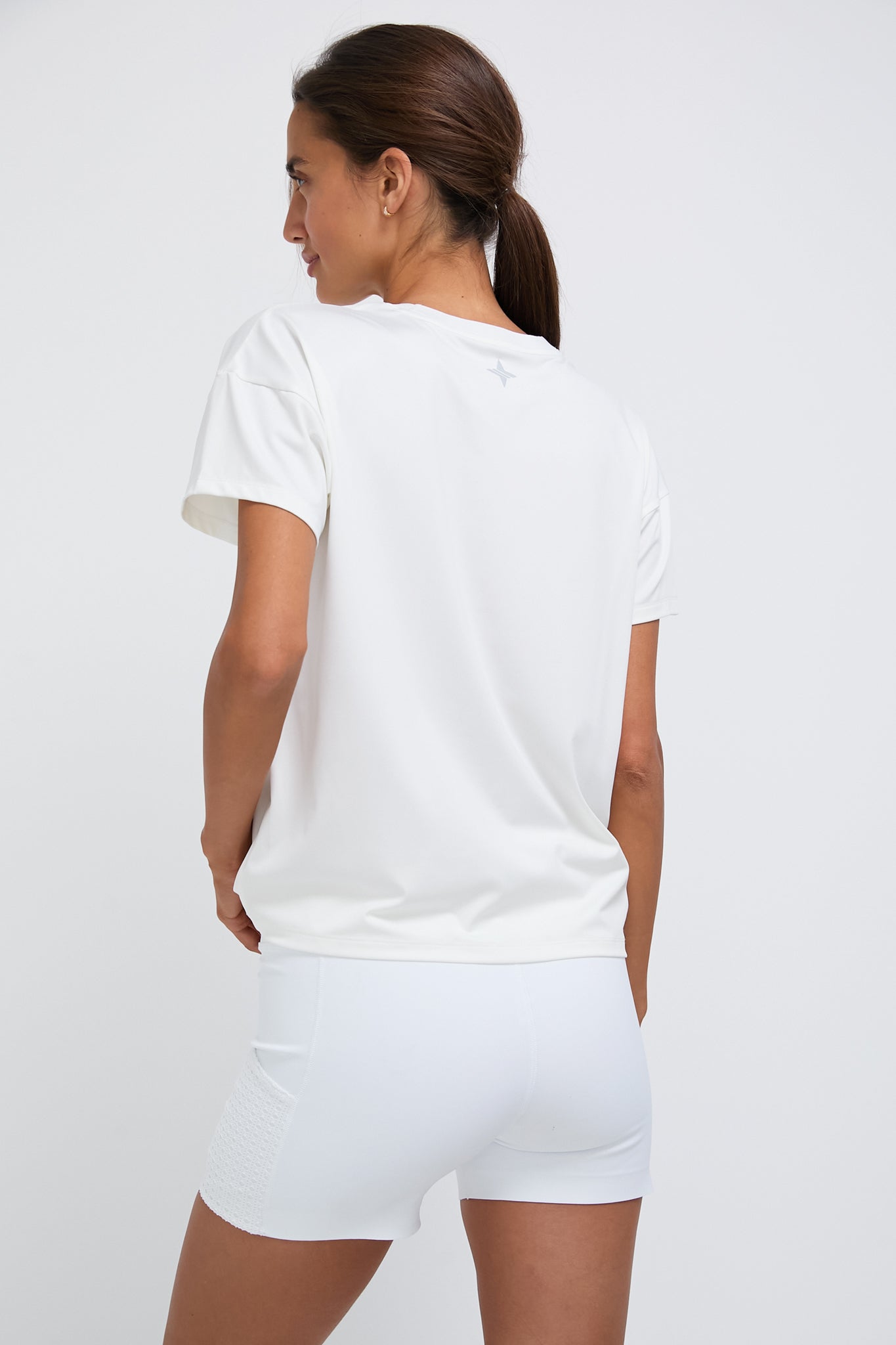 White Short Sleeve Performance Jersey Ryan Boyfriend Tee